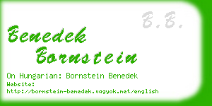 benedek bornstein business card